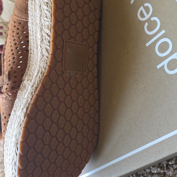 Dolce Vita Brown Espadrille Loafers with Amber Accent - Picture 3 of 5